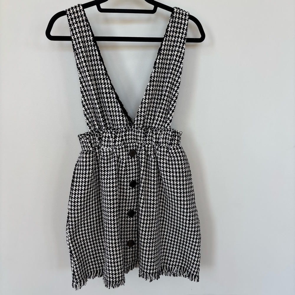 Miou Muse Houndstooth Overall Dress Size S‎